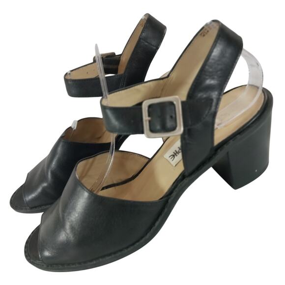 APOSTROPHE! "GABBY" BLACK GENUINE LEATHER OPEN TOE, ANKLE STRAP SANDALS! SZ 8M - Picture 10 of 10